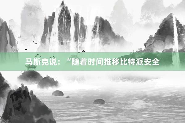 马斯克说：“随着时间推移比特派安全