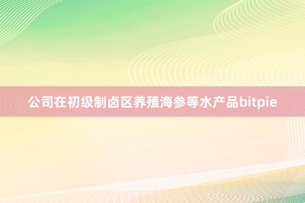 公司在初级制卤区养殖海参等水产品bitpie