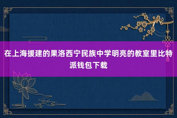 在上海援建的果洛西宁民族中学明亮的教室里比特派钱包下载