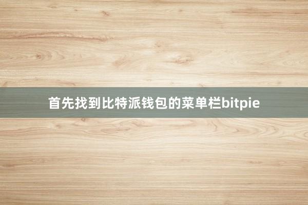 首先找到比特派钱包的菜单栏bitpie